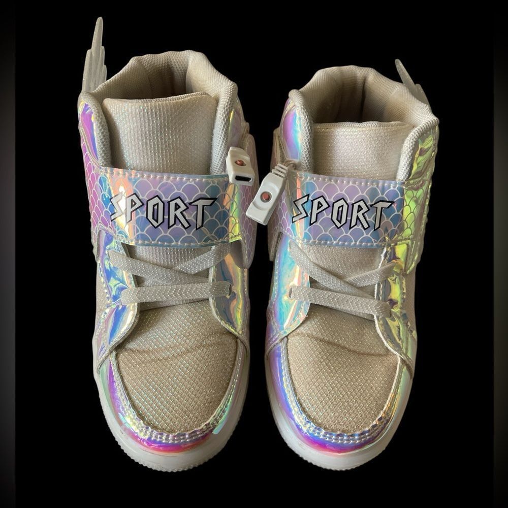 Girls Boys Led High Top Shoes 3 Luminous Wing USB Charging Led Light Up Sneakers